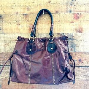 Sigrid Olsen Brown Lamb Leather Large Tote Bag